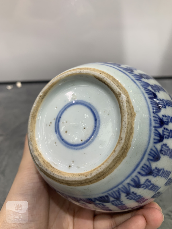 清雍正青花百寿纹小罐 - 图10